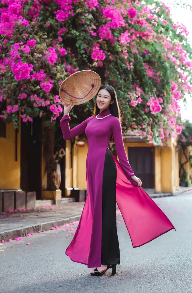 Photo of young girls and Ao Dai in Hoi An, Vietnam